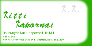 kitti kapornai business card